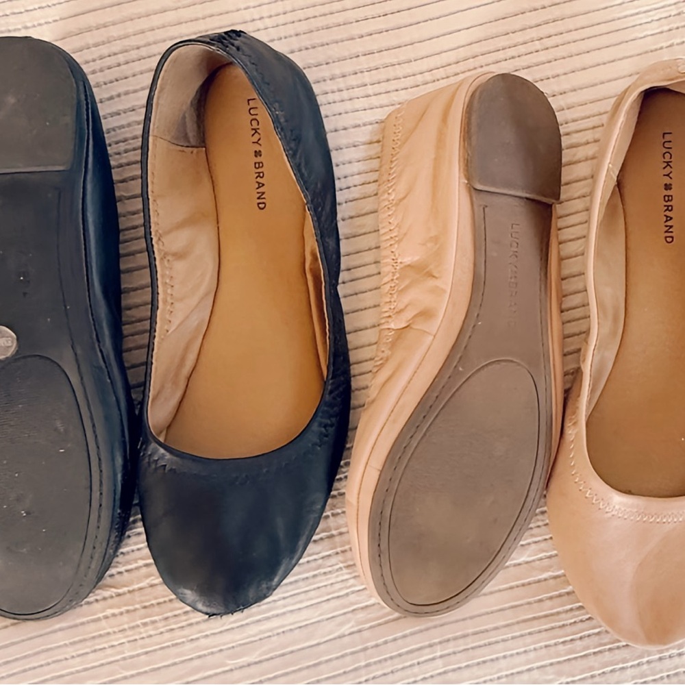 Every Woman Needs a Classic Ballet Flat!  Lucky Brand  Leather in Black or Blush